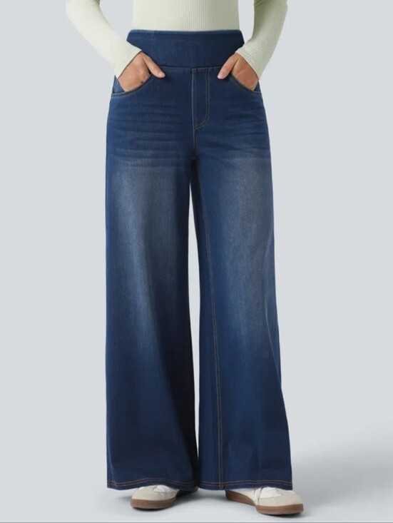HALARA Denim - ❤️ NWT! HALARA FLEX DENIM WIDE LEG PULL ON JEANS, 12 - 14 LONG (LARGE TALL)
